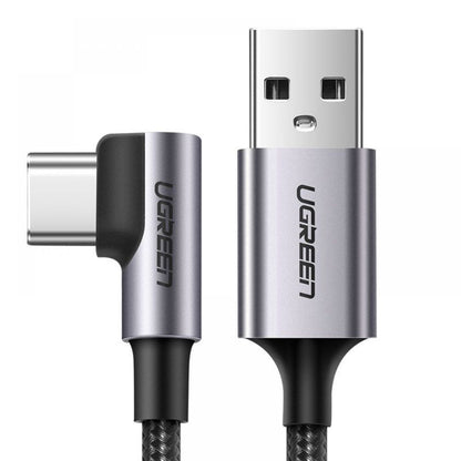 Kabel do danych i ładowania USB-A - USB-C UGREEN US284 Angled, 18W, 0,5m, Szary