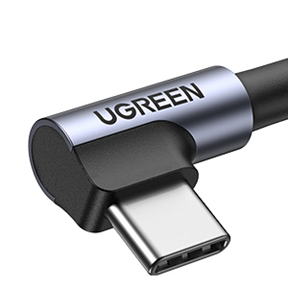 Kabel do danych i ładowania USB-A - USB-C UGREEN US284 Angled, 18W, 0,5m, Szary