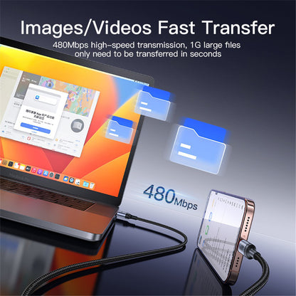 Kabel do danych i ładowania USB-A - USB-C Yesido CA130C, 18W, 2m, Czarny