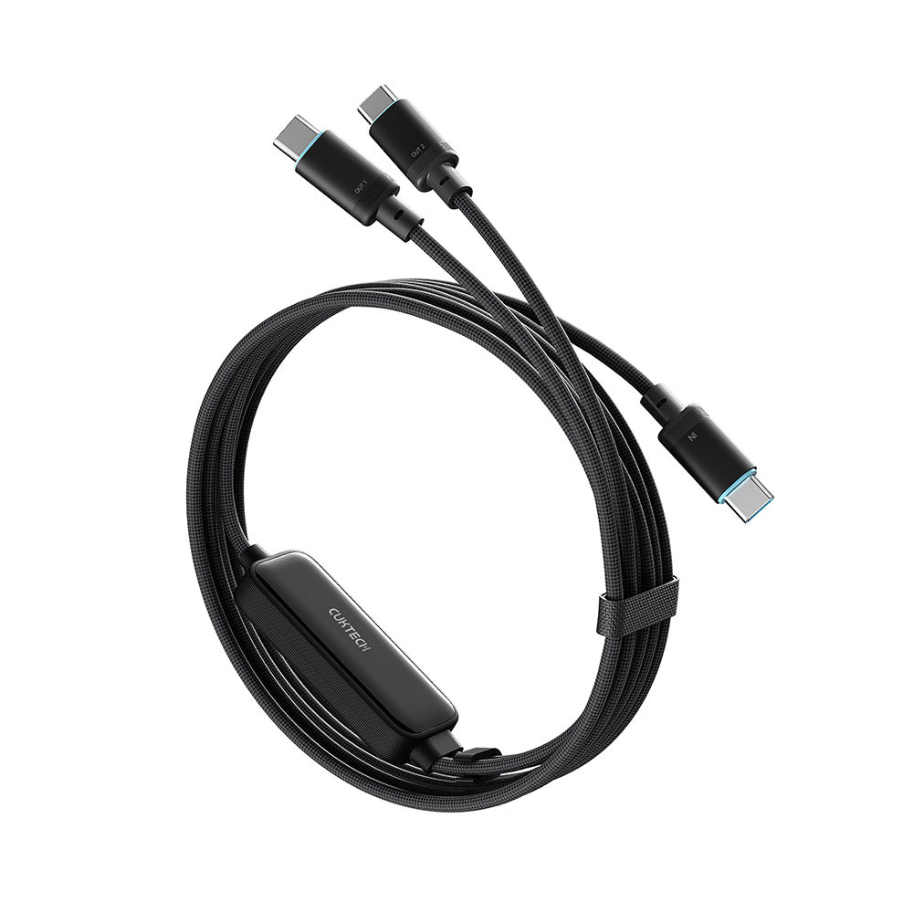 Kabel do przesyłu danych i ładowania USB-C - 2 x USB-C Cuktech C2C615, 140W, 1,5m, Czarny CKC2C615GLBK