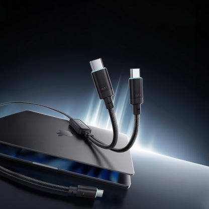Kabel do przesyłu danych i ładowania USB-C - 2 x USB-C Cuktech C2C615, 140W, 1,5m, Czarny CKC2C615GLBK