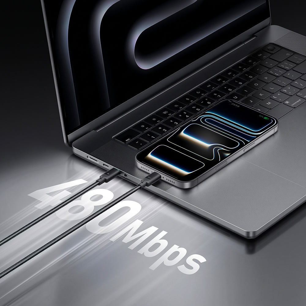 Kabel do przesyłu danych i ładowania USB-C - 2 x USB-C Cuktech C2C615, 140W, 1,5m, Czarny CKC2C615GLBK