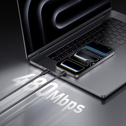 Kabel do przesyłu danych i ładowania USB-C - 2 x USB-C Cuktech C2C615, 140W, 1,5m, Czarny CKC2C615GLBK