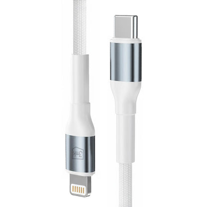 Kabel do danych i ładowania USB-C - Lightning 3MK Hyper N, 20W, 1m, Biały