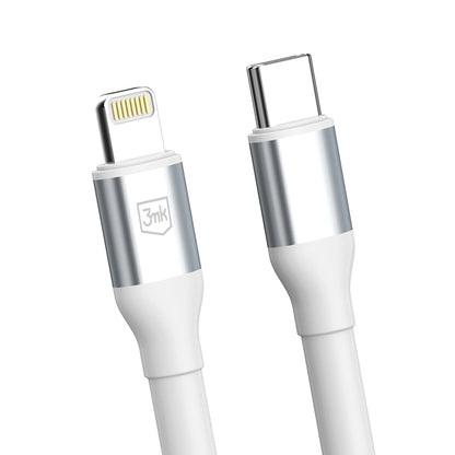 Kabel do danych i ładowania USB-C - Lightning 3MK Hyper N, 20W, 1m, Biały