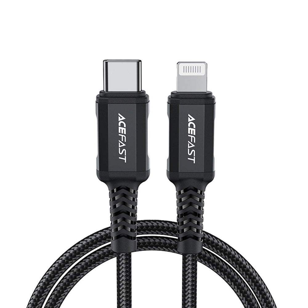 Kabel do danych i ładowania USB-C - Lightning Acefast C4-01, 30W, 1,8m, Czarny