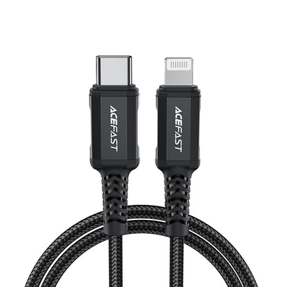Kabel do danych i ładowania USB-C - Lightning Acefast C4-01, 30W, 1,8m, Czarny