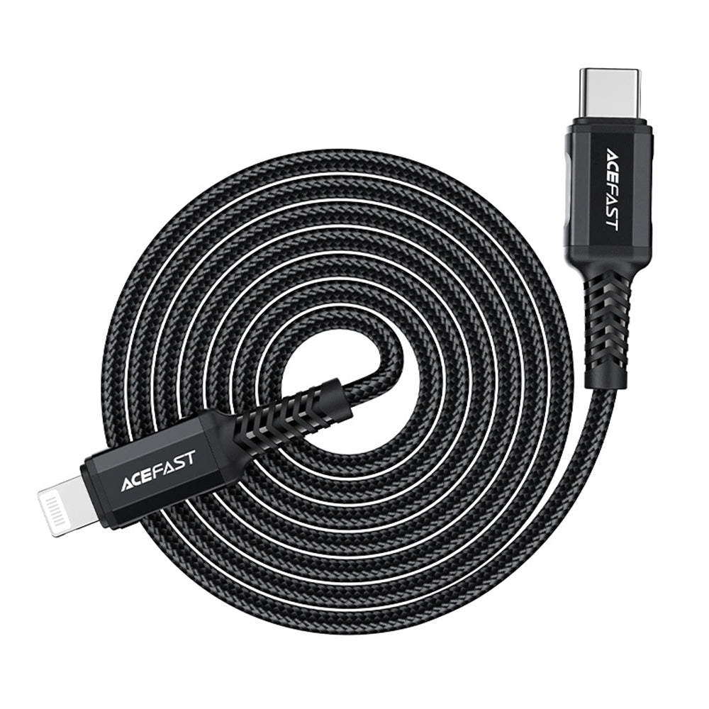 Kabel do danych i ładowania USB-C - Lightning Acefast C4-01, 30W, 1,8m, Czarny