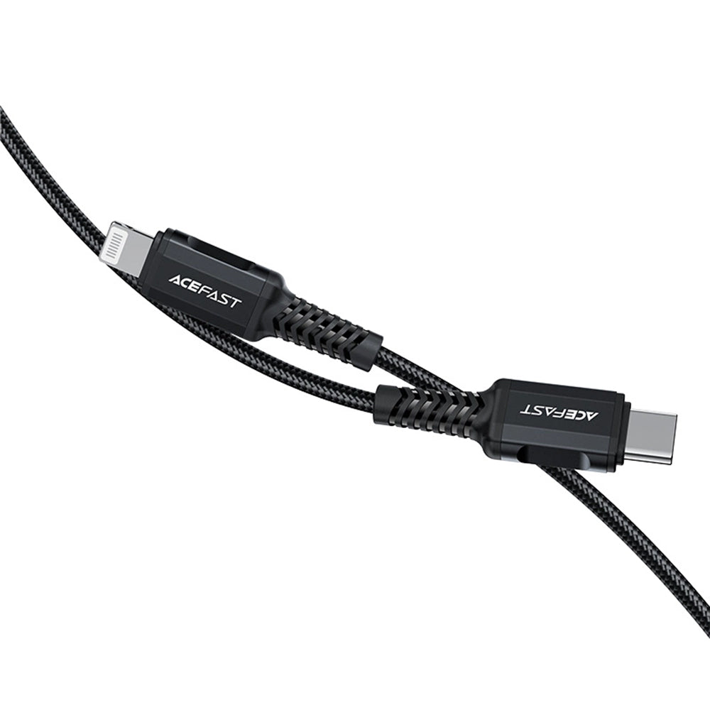 Kabel do danych i ładowania USB-C - Lightning Acefast C4-01, 30W, 1,8m, Czarny