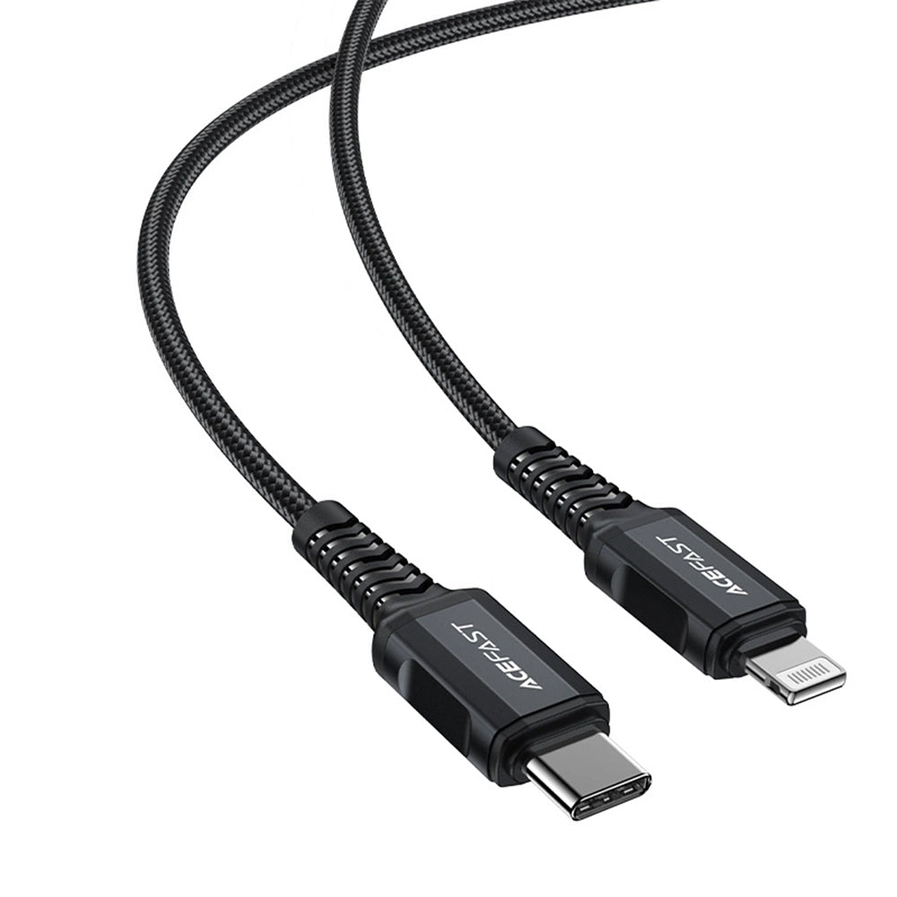 Kabel do danych i ładowania USB-C - Lightning Acefast C4-01, 30W, 1,8m, Czarny