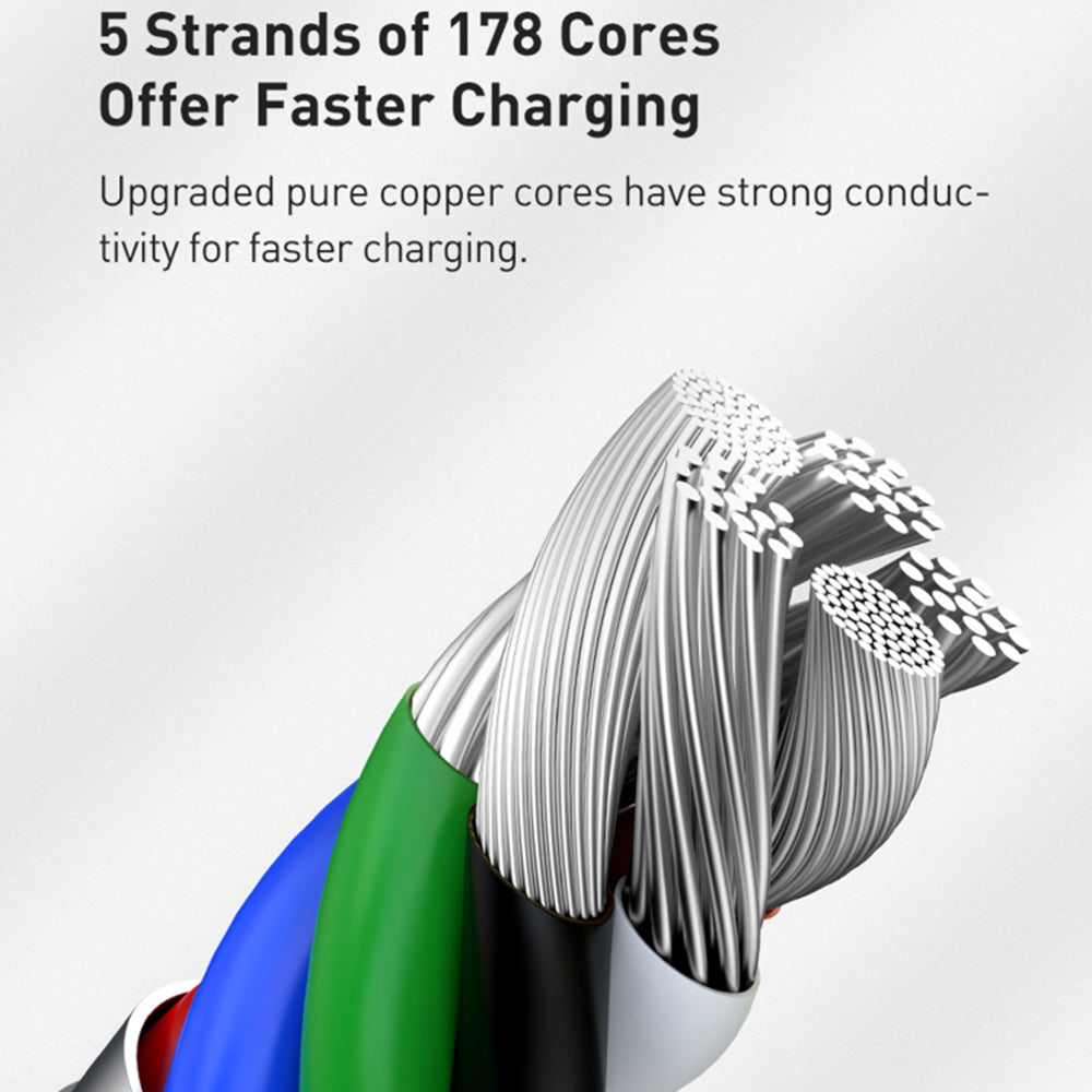USB-C to Lightning Baseus Cafule Metal Data and Charging Cable, 20W, 1m, Green CATLJK-A06