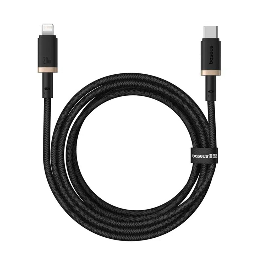 Kabel do danych i ładowania USB-C - Lightning Baseus Dura Series, 20W, 2m, Złoty Czarny P10377800U01-02