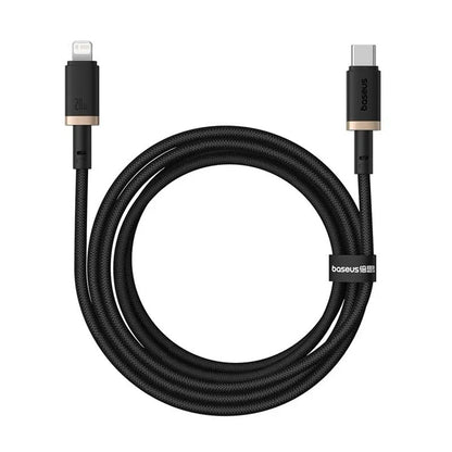 Kabel do danych i ładowania USB-C - Lightning Baseus Dura Series, 20W, 2m, Złoty Czarny P10377800U01-02