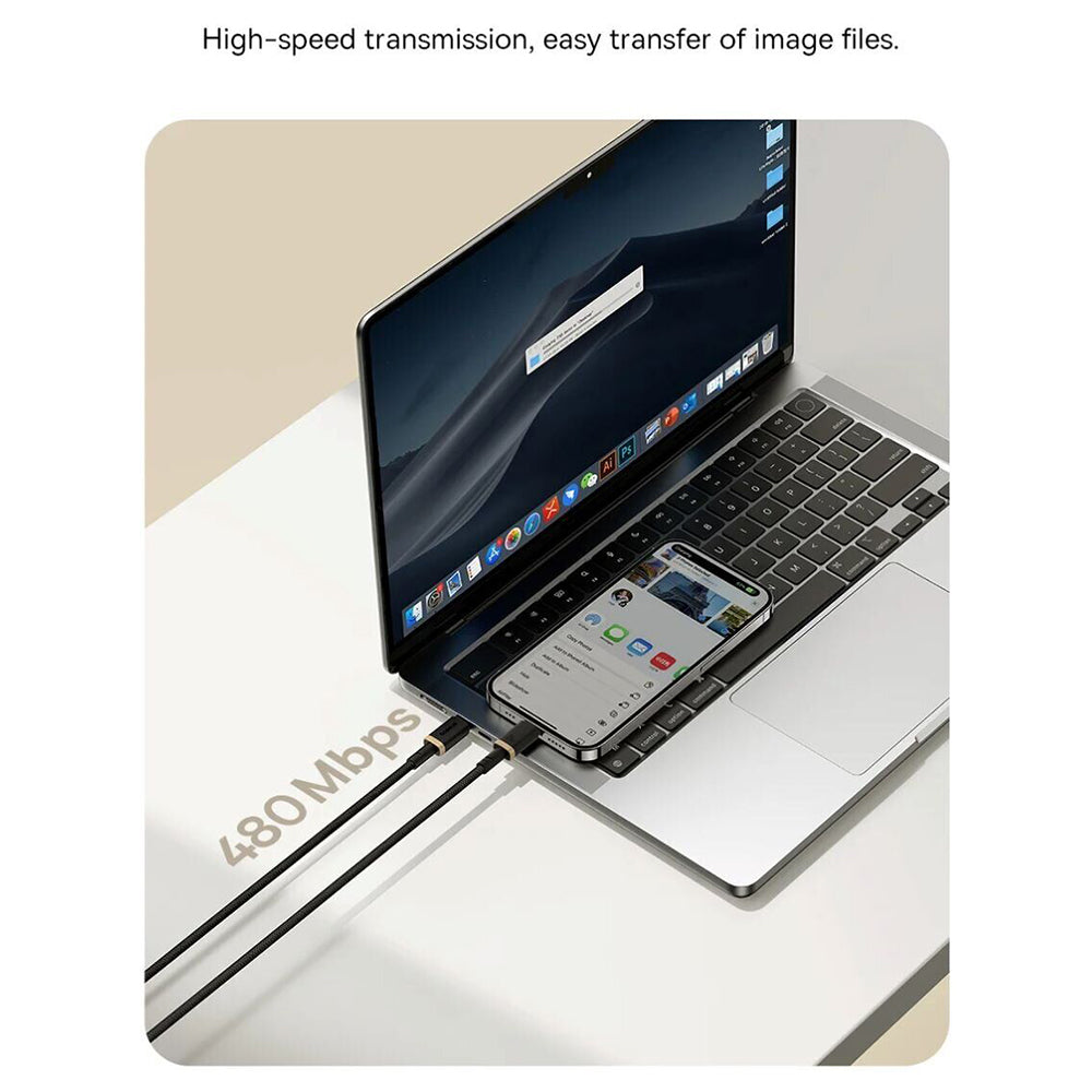 Kabel do danych i ładowania USB-C - Lightning Baseus Dura Series, 20W, 2m, Złoty Czarny P10377800U01-02