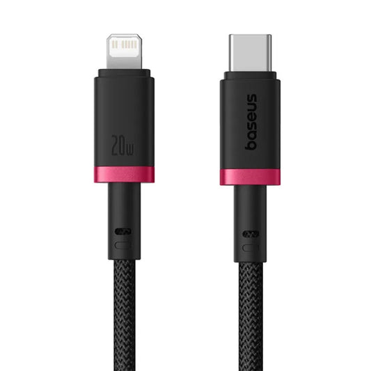 USB-C to Lightning Data and Charging Cable - Baseus Dura Series, 20W, 2m, Red Black E0420802