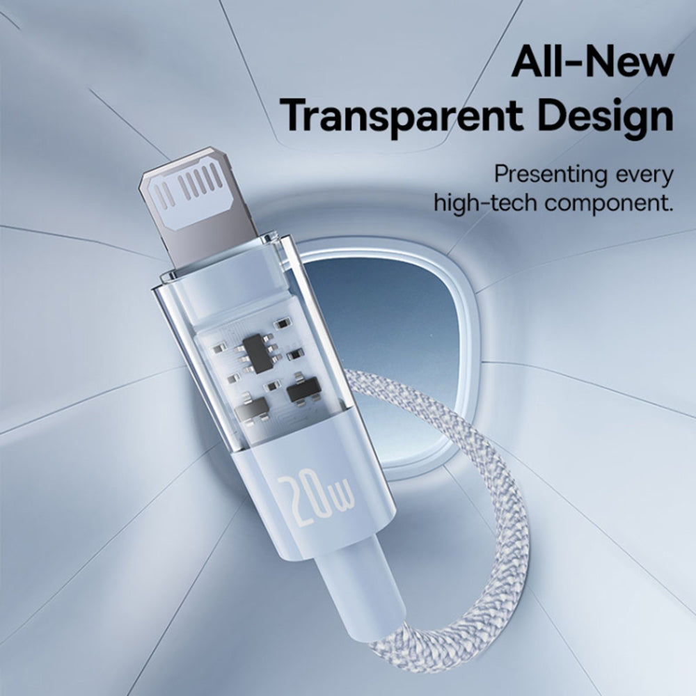 Kabel do danych i ładowania USB-C - Lightning Baseus Gem, 20W, 2m, Niebieski P10373001311-01