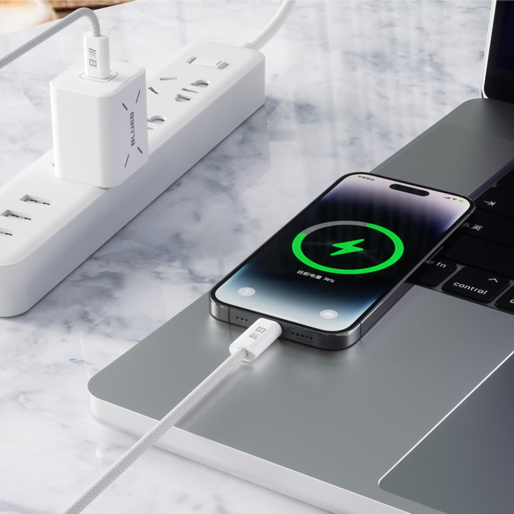 Kabel do danych i ładowania USB-C - Lightning Blueo, 20W, 2m, Biały