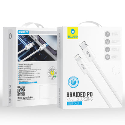 Kabel do danych i ładowania USB-C - Lightning Blueo, 20W, 2m, Biały