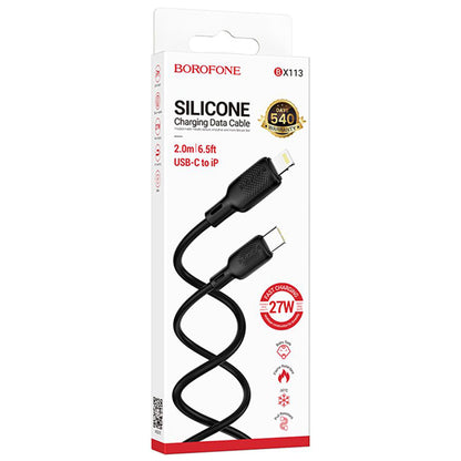 Kabel do danych i ładowania USB-C - Lightning Borofone BX113 Lenny, 27W, 2m, Czarny
