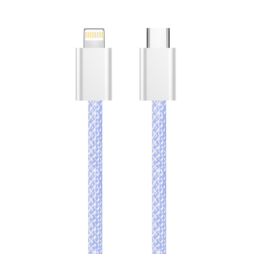 Kabel do danych i ładowania USB-C - Lightning ColorWay CW-CBPDCL061, 27W, 1m, Fioletowy