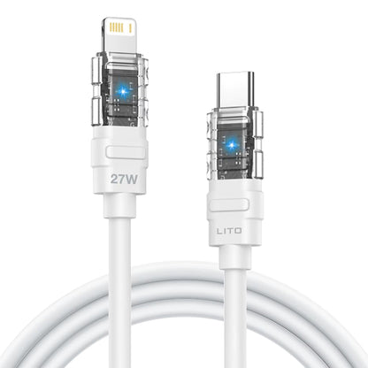 Kabel do danych i ładowania USB-C - Lightning Lito LD05, 27W, 1m, Biały