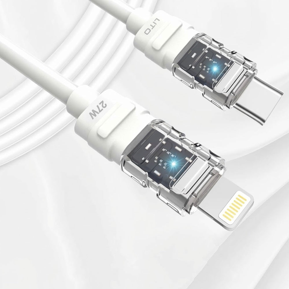 Kabel do danych i ładowania USB-C - Lightning Lito LD05, 27W, 1m, Biały