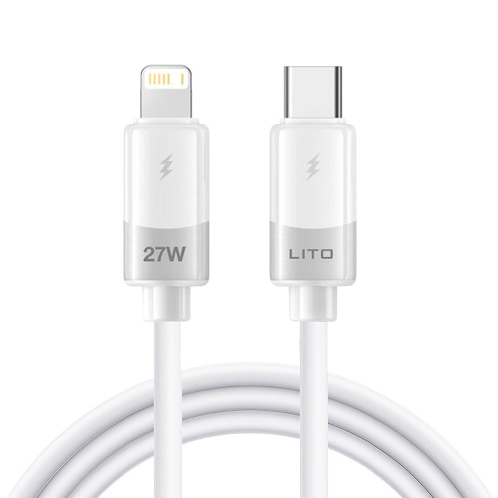 Kabel do danych i ładowania USB-C - Lightning Lito LD07, 27W, 1m, Biały