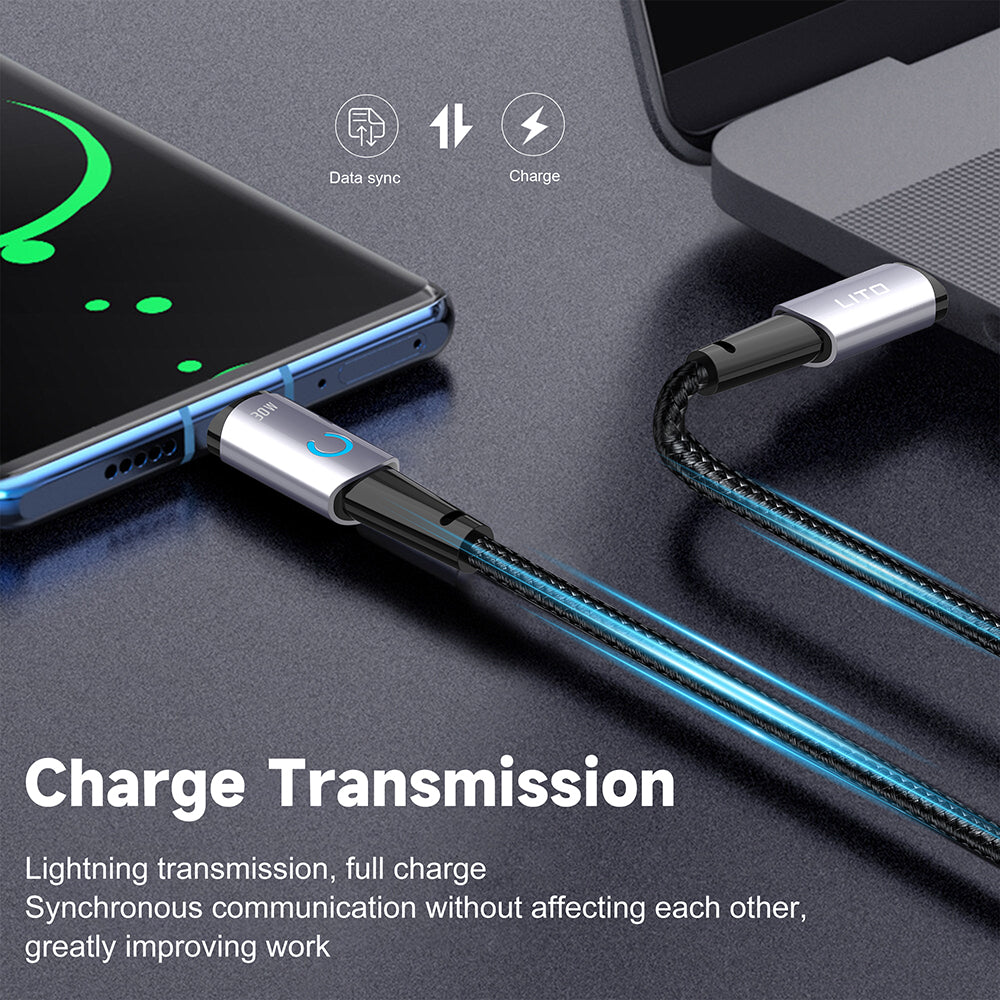 USB-C to Lightning Data and Charging Cable Lito LD10CL, 30W, 1m, Black
