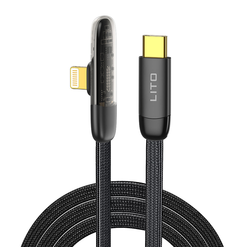 Kabel do danych i ładowania USB-C - Lightning Lito LD11CL, 30W, 1m, Czarny