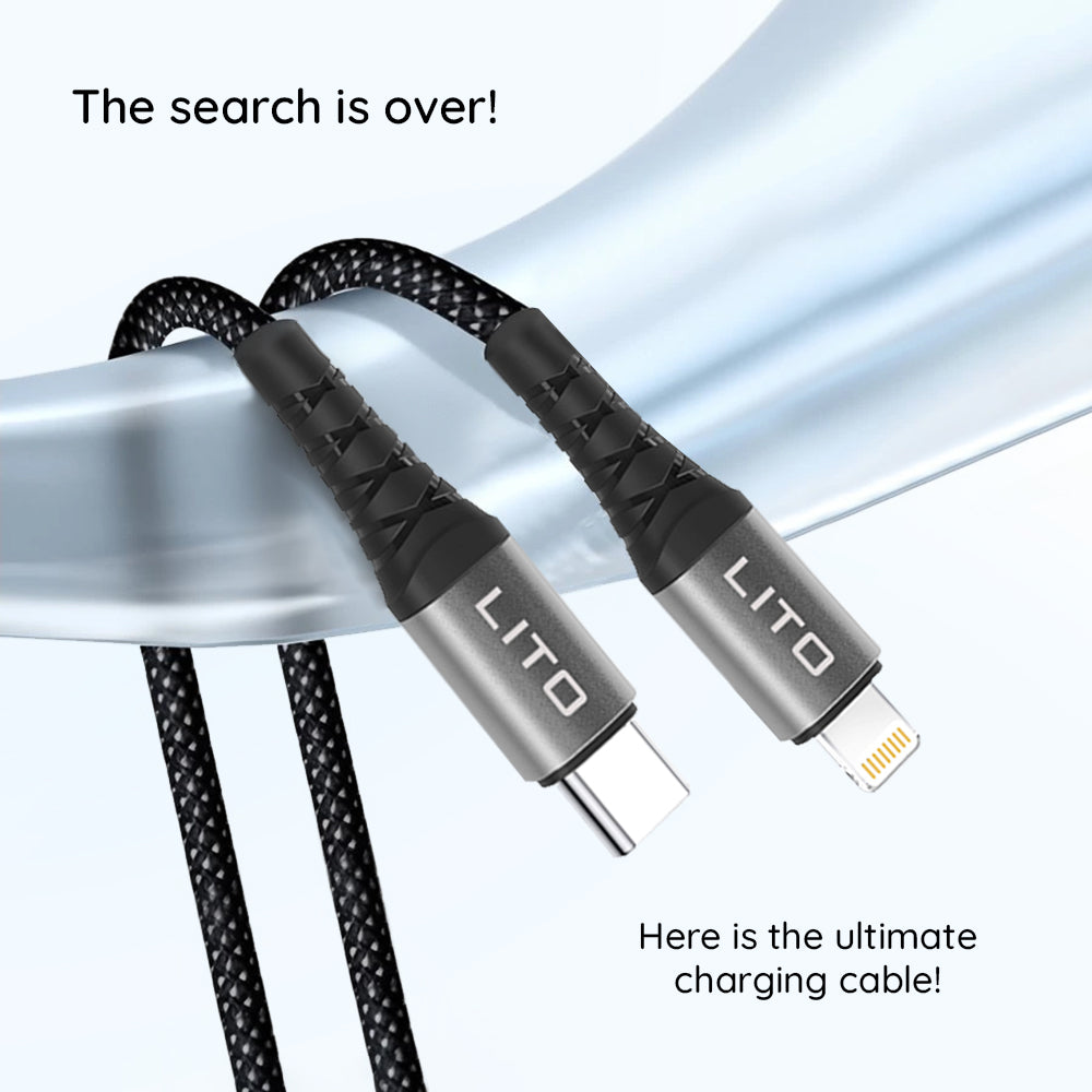 USB-C to Lightning Data and Charging Cable Lito LD22CL, 27W, 2m, Black