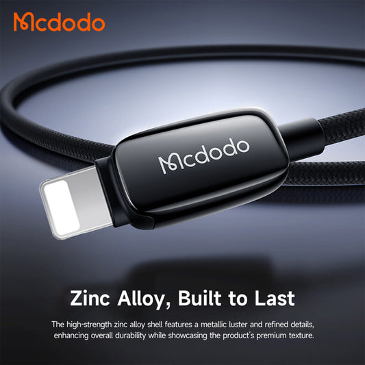 Kabel do danych i ładowania USB-C - Lightning McDodo CA-0050, 36W, 1.2m, Czarny