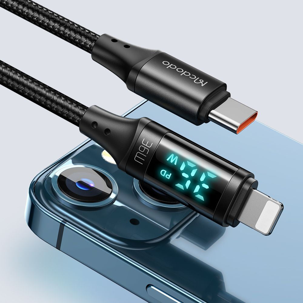 USB-C to Lightning McDodo CA-1030 Data and Charging Cable, 36W, 1.2m, Black