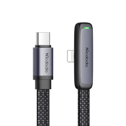 Kabel do danych i ładowania USB-C - Lightning McDodo CA-3350 Angled, 36W, 1.2m, Czarny