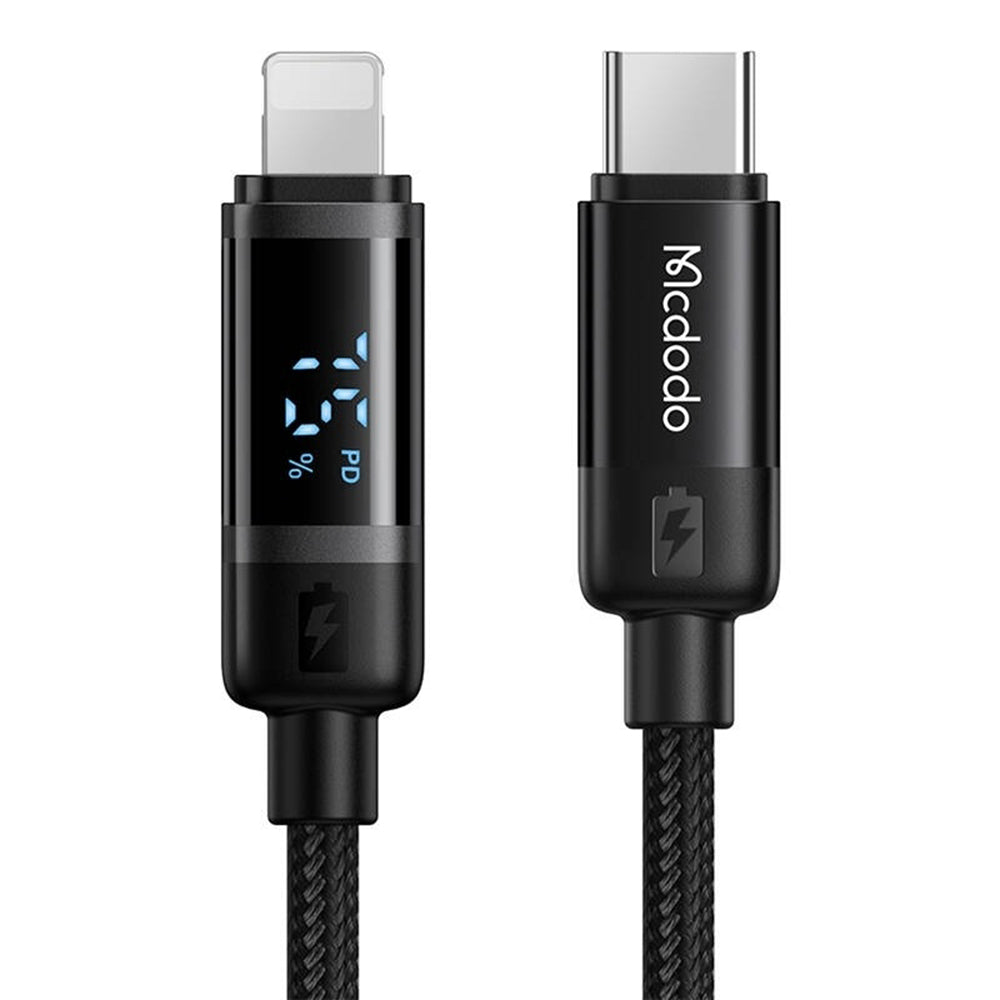 Kabel do danych i ładowania USB-C - Lightning McDodo CA-5210 Bat Display, 36W, 1.2m, Czarny