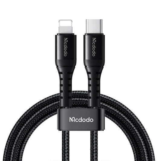 Kabel do danych i ładowania USB-C - Lightning McDodo CA-5631, 36W, 1m, Czarny