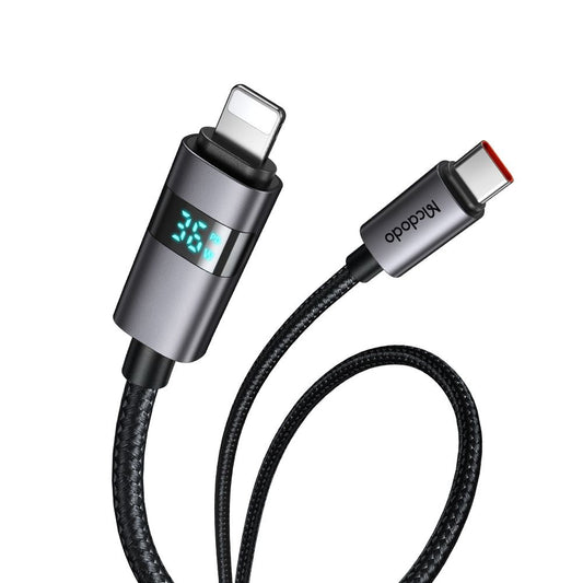Kabel do danych i ładowania USB-C - Lightning McDodo CA-6570 Display, 36W, 1.2m, Czarny