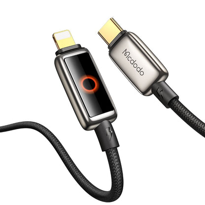 Kabel do danych i ładowania USB-C - Lightning McDodo CA-6670 Auto Power Off, 36W, 1.2m, Czarny