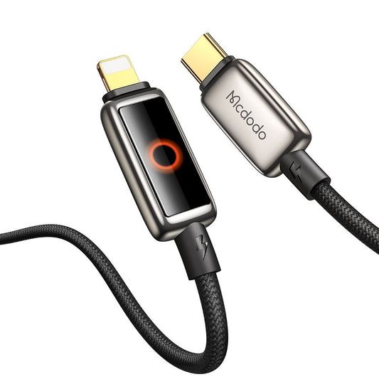 Kabel do danych i ładowania USB-C - Lightning McDodo CA-6670 Auto Power Off, 36W, 1.2m, Czarny