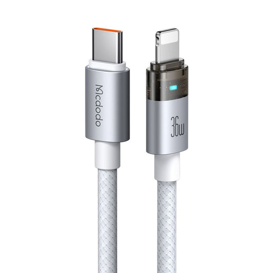 Kabel do danych i ładowania USB-C - Lightning McDodo CA-6942, 36W, 1.2m, Biały