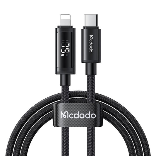 Kabel do danych i ładowania USB-C - Lightning McDodo CA-7990 Display, 36W, 1.2m, Czarny