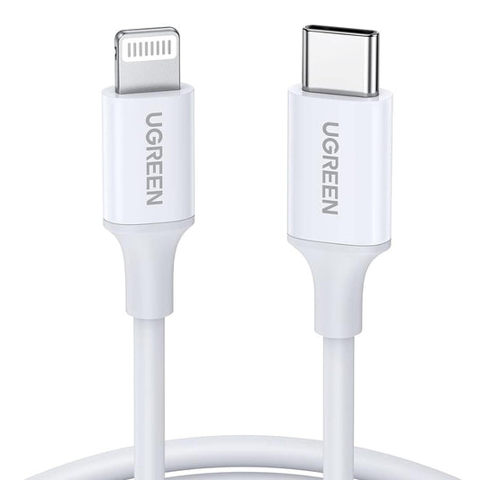 Kabel do danych i ładowania USB-C - Lightning UGREEN US171 (10493), 20W, 1m, Biały