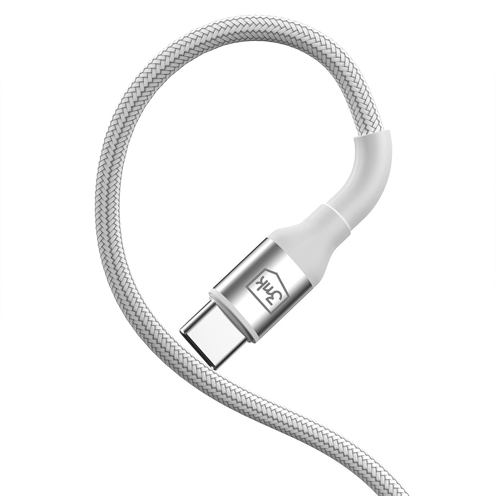 Kabel do danych i ładowania USB-C - USB-C 3MK Hyper N, 100W, 1m, Biały