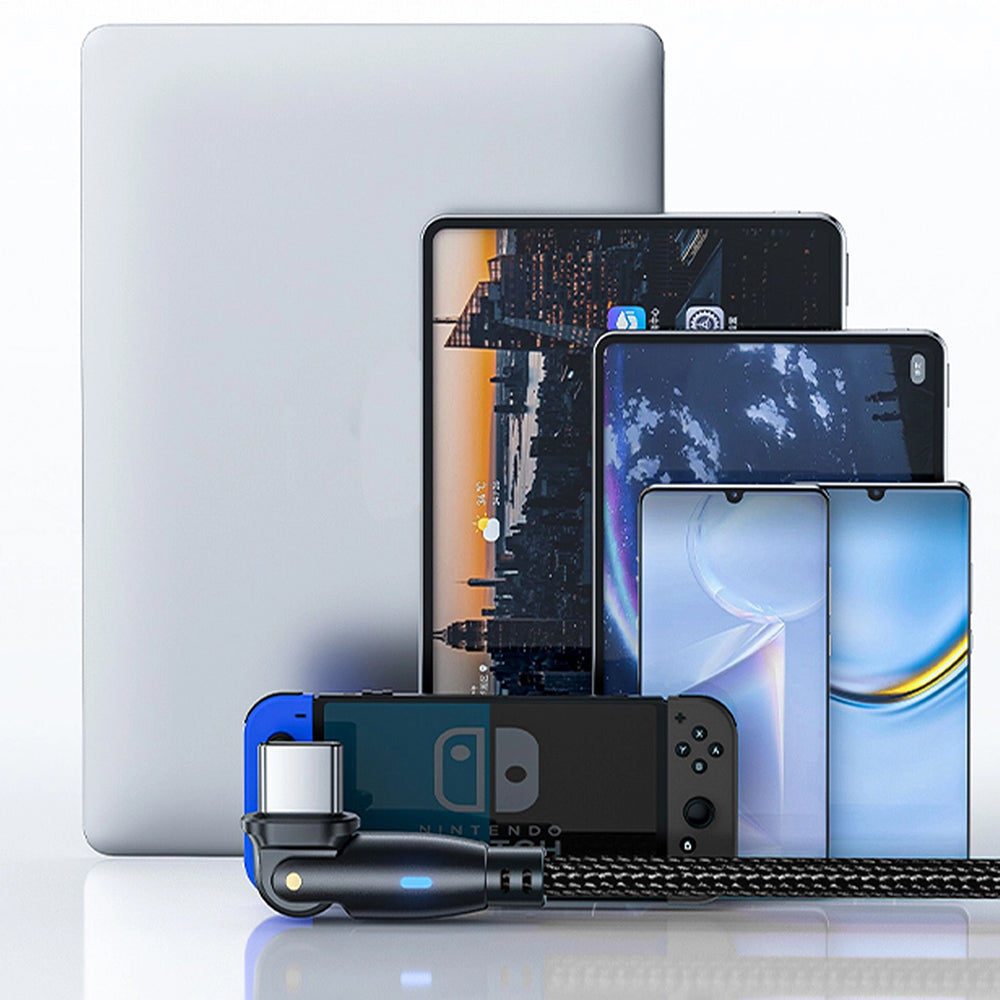 Kabel do danych i ładowania USB-C - USB-C 3MK Hyper N Angled, 60W, 2m, Czarny