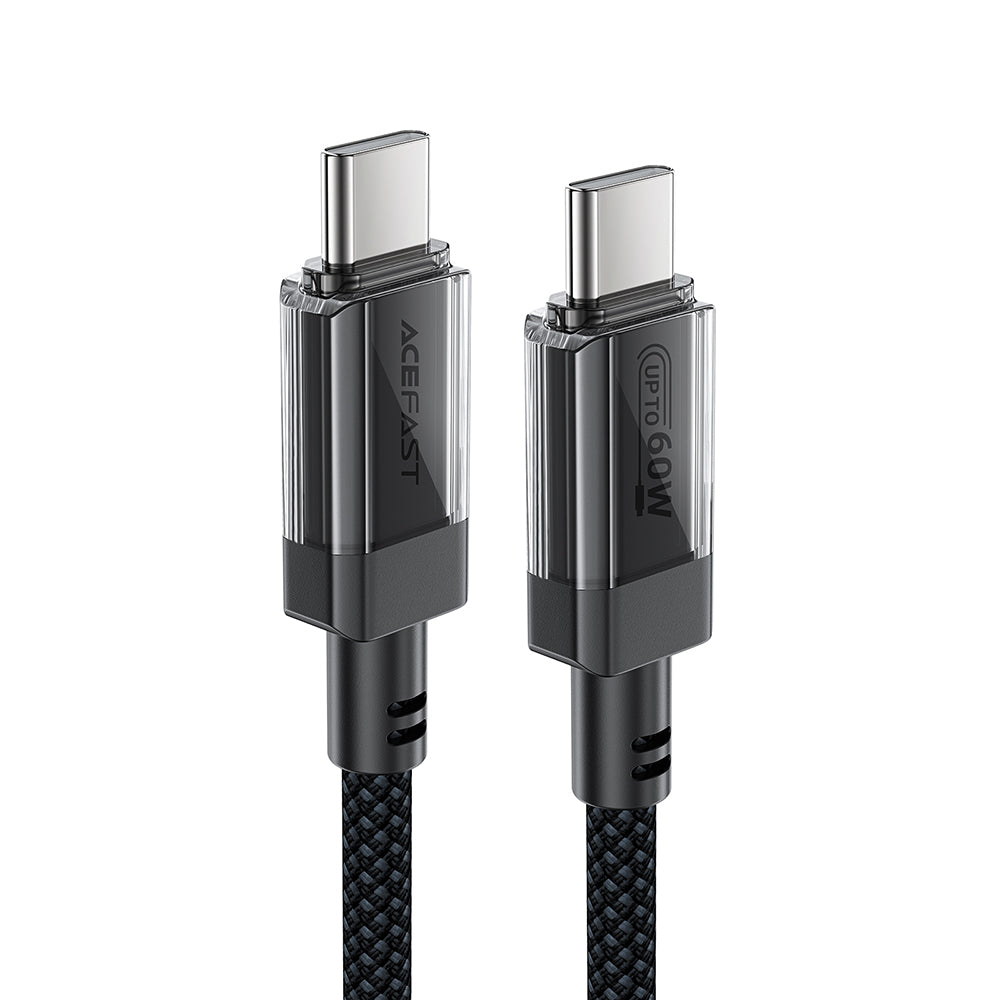 Kabel do danych i ładowania USB-C - USB-C Acefast C12-03, 60W, 1.2m, Czarny