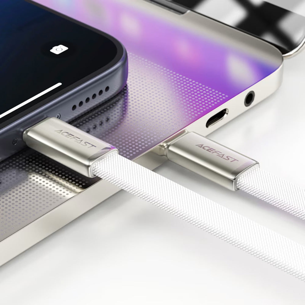 Kabel do danych i ładowania USB-C - USB-C Acefast C24-03, 60W, 1.2m, Biały