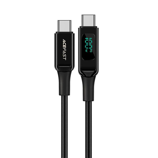 Kabel do danych i ładowania USB-C - USB-C Acefast C6-03 Display, 100W, 2m, Czarny