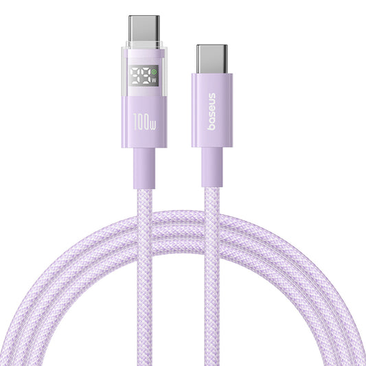 Kabel do danych i ładowania USB-C - USB-C Baseus Display 2, 100W, 2m, Fioletowy P10382702511-01