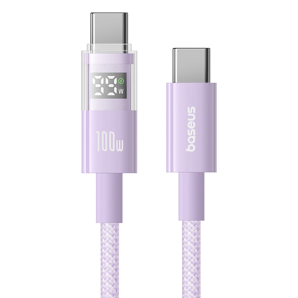 Kabel do danych i ładowania USB-C - USB-C Baseus Display 2, 100W, 2m, Fioletowy P10382702511-01