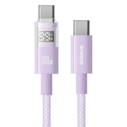 Kabel do danych i ładowania USB-C - USB-C Baseus Display 2, 100W, 2m, Fioletowy P10382702511-01