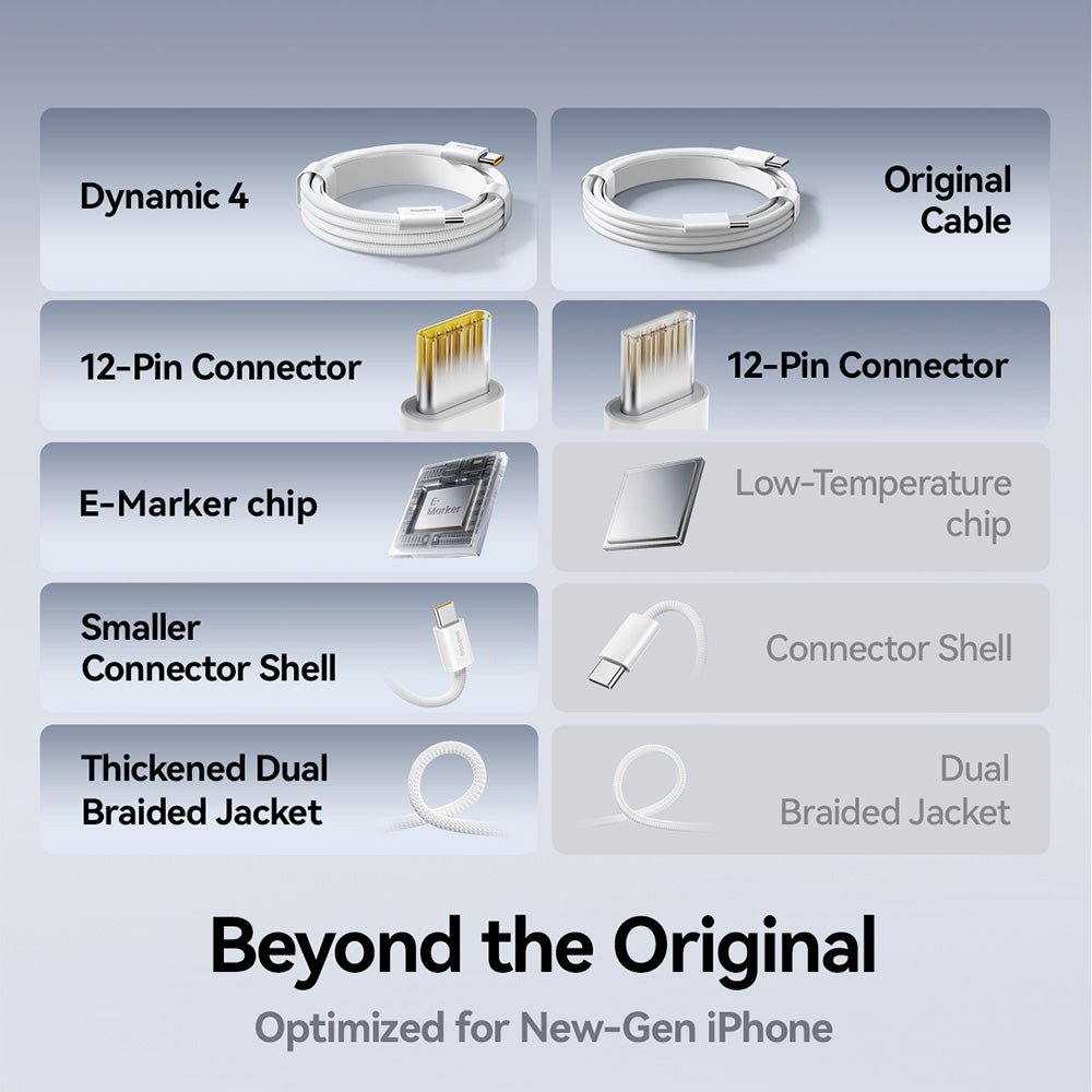 Kabel do danych i ładowania USB-C - USB-C Baseus Dynamic 4, 100W, 1m, Czarny P10381400111-00